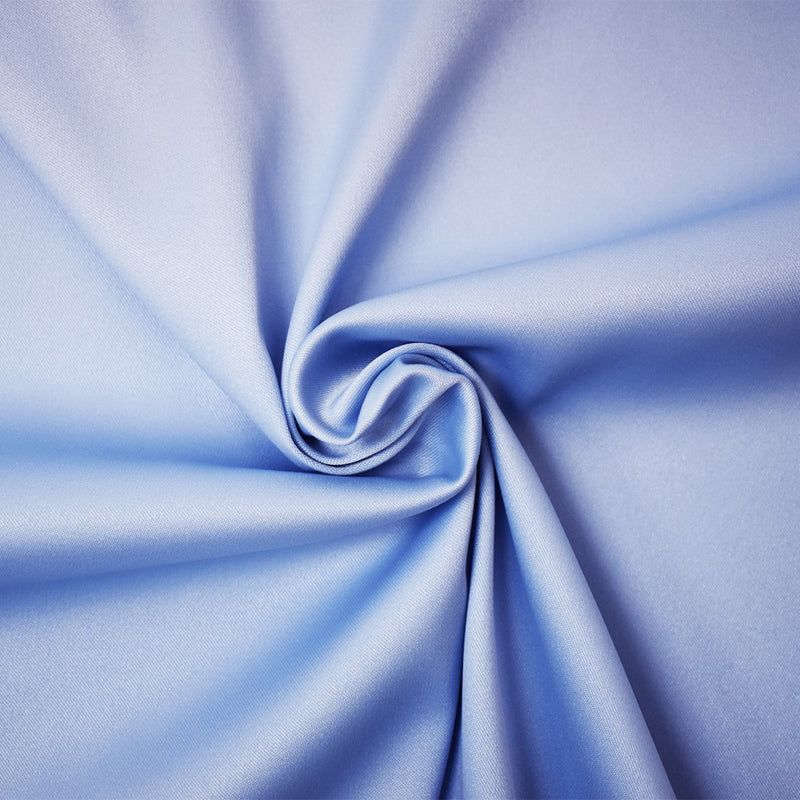 Blue Poly Spandex Stretch Solid Stretch Lamour Woven Fabric