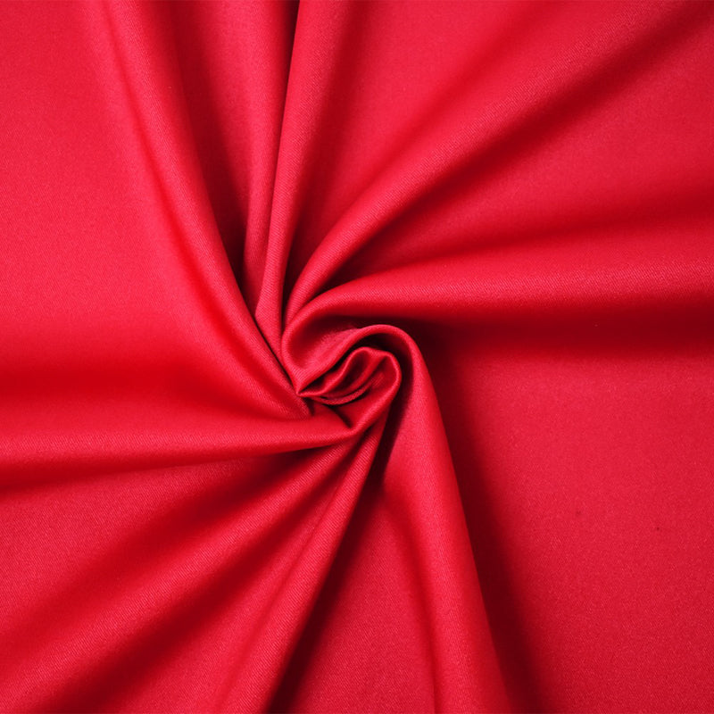 Red Poly Spandex Stretch Solid Stretch Lamour Woven Fabric