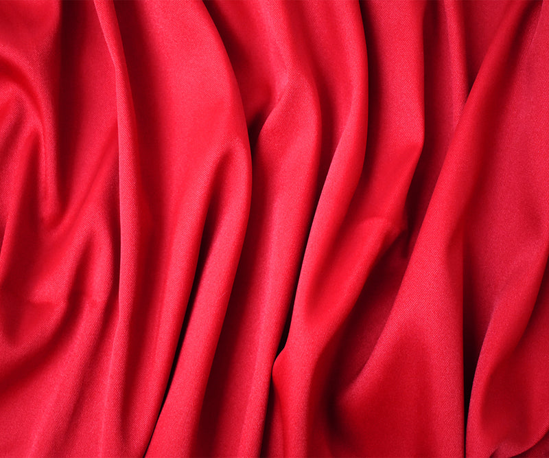 Red Poly Spandex Stretch Solid Stretch Lamour Woven Fabric