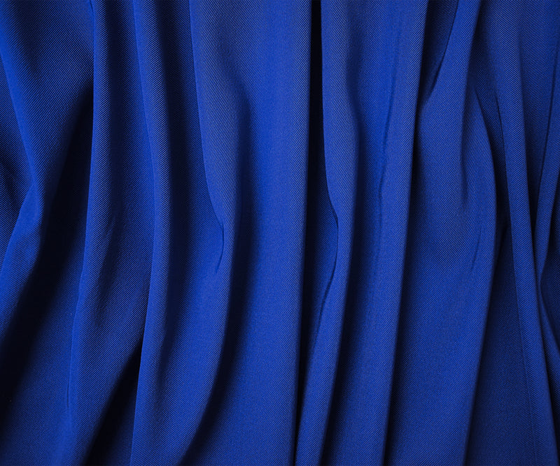 Blue Poly Spandex Stretch Solid Stretch Lamour Woven Fabric