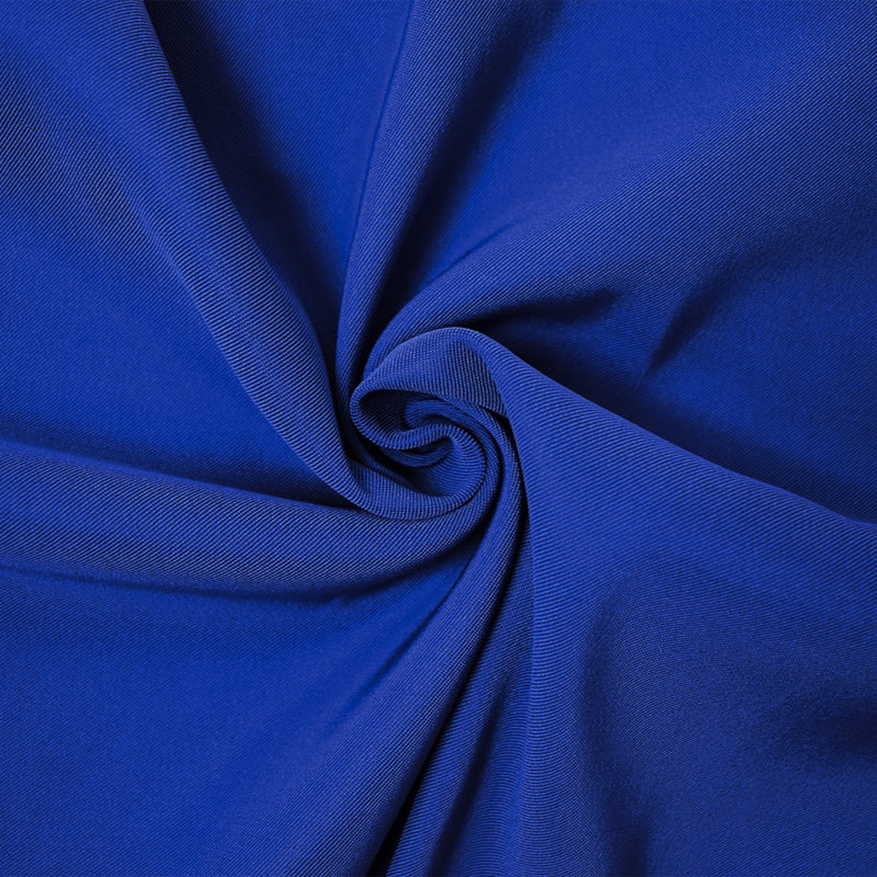 Blue Poly Spandex Stretch Solid Stretch Lamour Woven Fabric