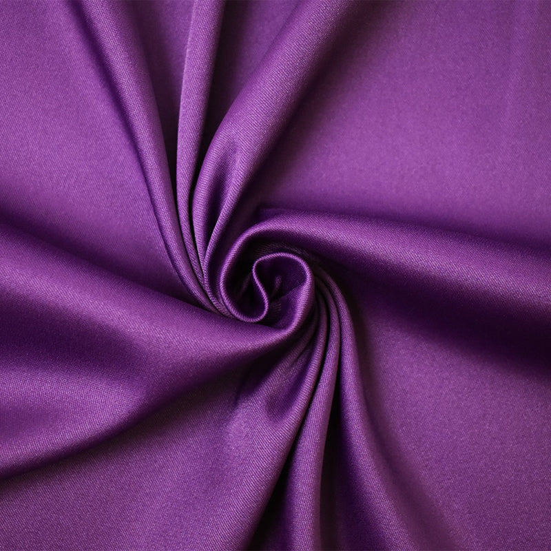 Deep Purple Poly Spandex Solid Stretch Lamour Woven Fabric