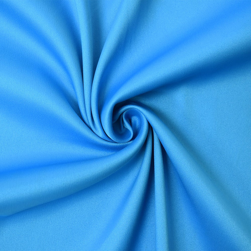 Blue Poly Spandex Stretch Solid Stretch Lamour Woven Fabric