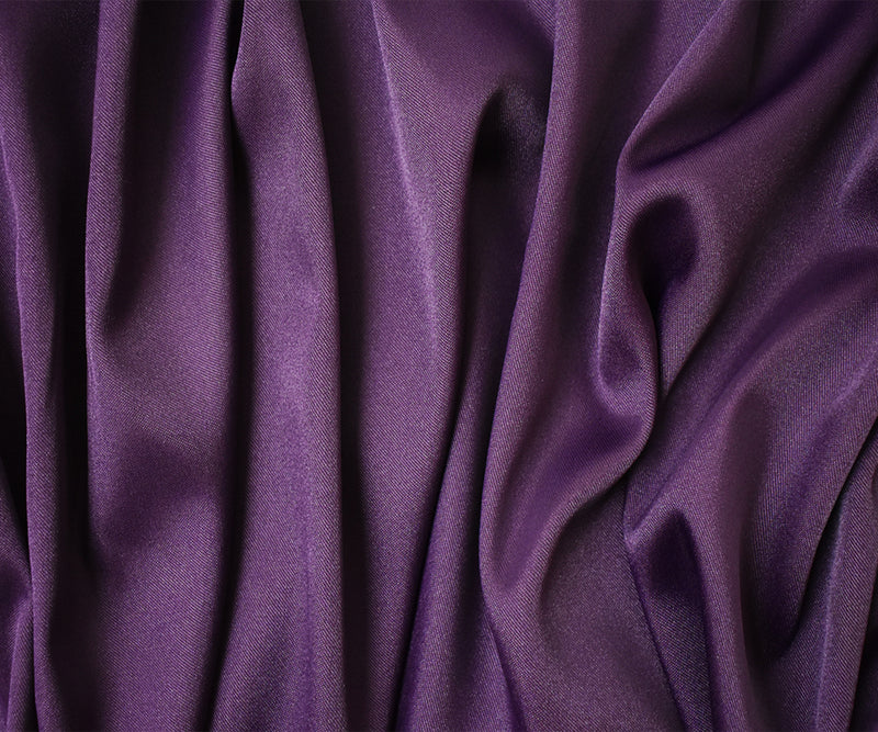 Dark Purple Poly Spandex Solid Stretch Lamour Woven Fabric