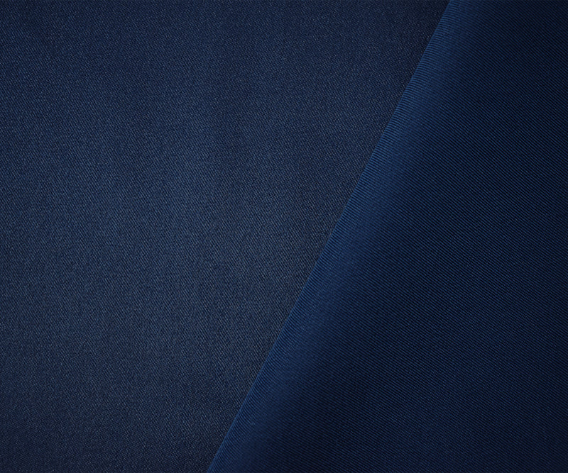 Dark Navy Blue Poly Spandex Stretch Solid Stretch Lamour Woven Fabric