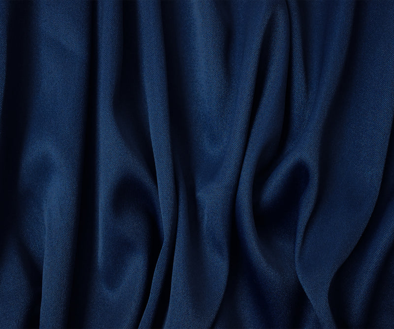 Dark Navy Blue Poly Spandex Stretch Solid Stretch Lamour Woven Fabric