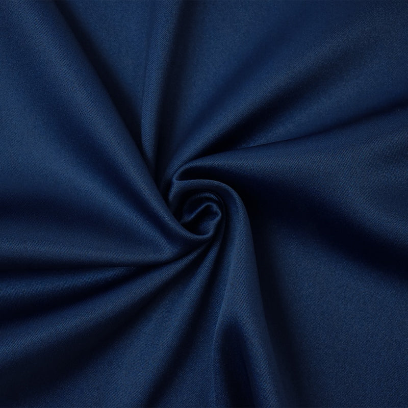 Dark Navy Blue Poly Spandex Stretch Solid Stretch Lamour Woven Fabric