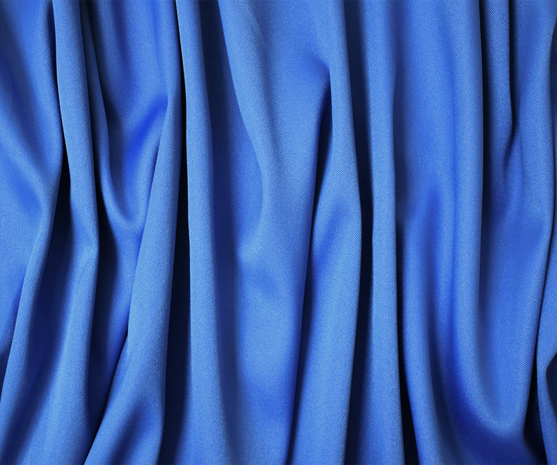 Blue Poly Spandex Stretch Solid Stretch Lamour Woven Fabric
