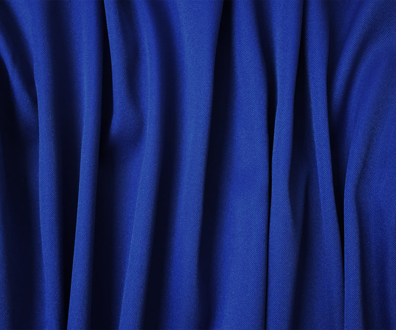 Blue Poly Spandex Stretch Solid Stretch Lamour Woven Fabric