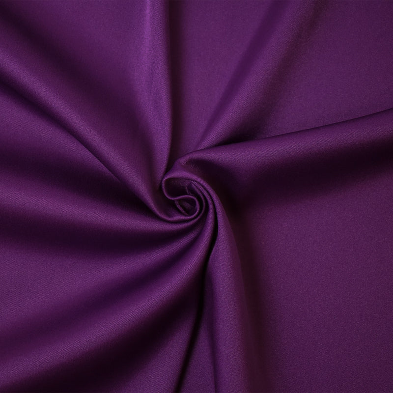 Dark Purple Poly Spandex Solid Stretch Lamour Woven Fabric
