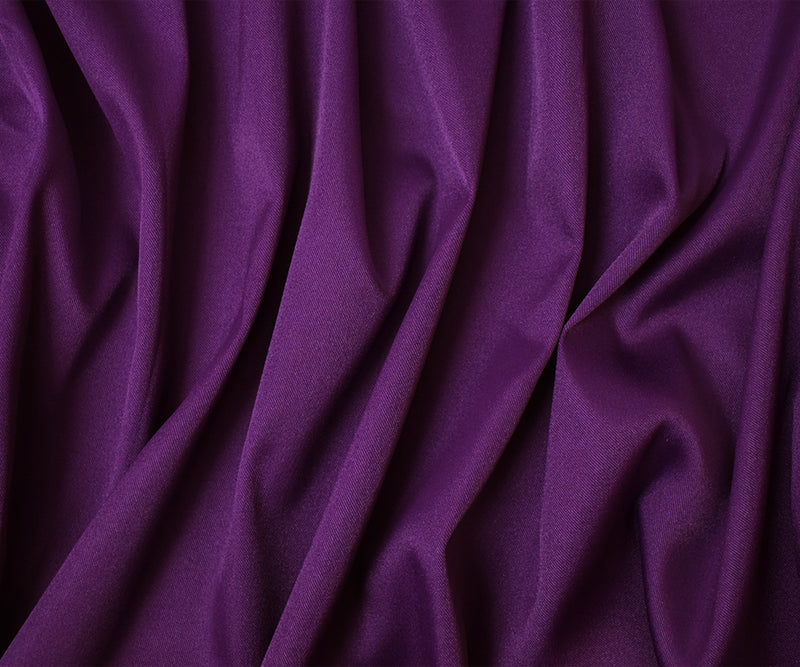Dark Purple Poly Spandex Solid Stretch Lamour Woven Fabric
