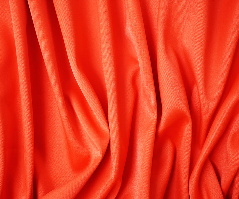 Orange Poly Spandex Stretch Solid Stretch Lamour Woven Fabric