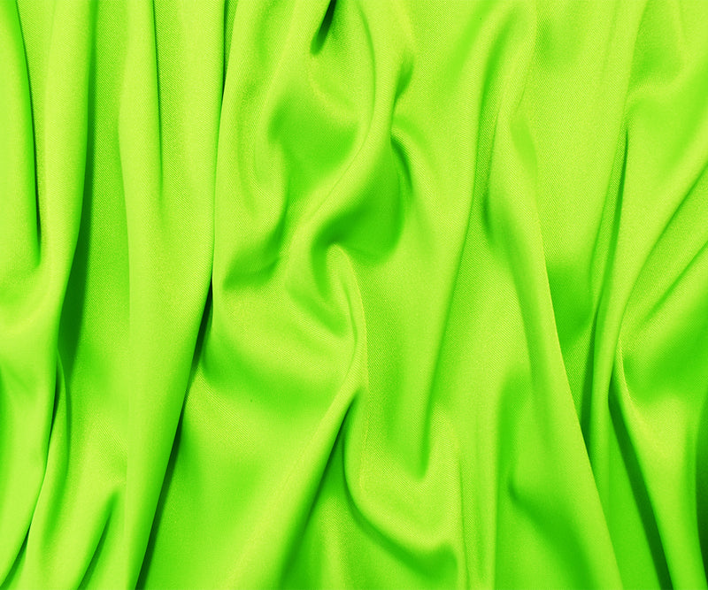 Bright Green Poly Stretch Spandex Lamour Solid Satin Woven Fabric