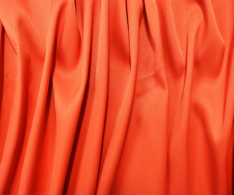 Orange Poly Stretch Spandex Lamour Solid Satin Woven Fabric