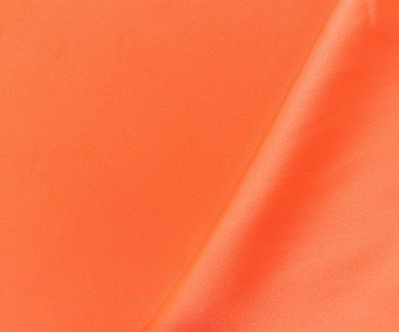 Neon Orange Poly Stretch Spandex Lamour Solid Satin Woven Fabric