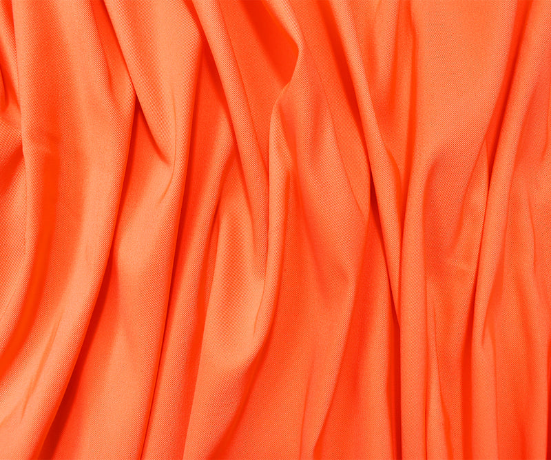 Neon Orange Poly Stretch Spandex Lamour Solid Satin Woven Fabric