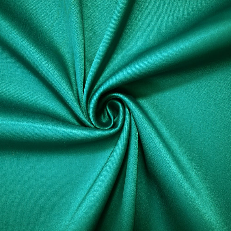 Dark Green Poly Stretch Spandex Lamour Solid Satin Woven Fabric