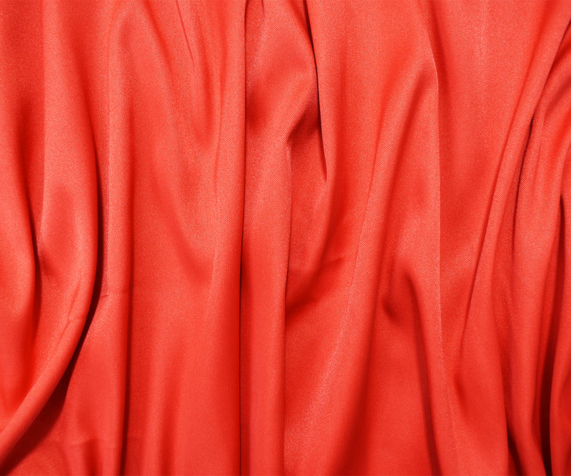 Red Orange Poly Stretch Spandex Lamour Solid Satin Woven Fabric