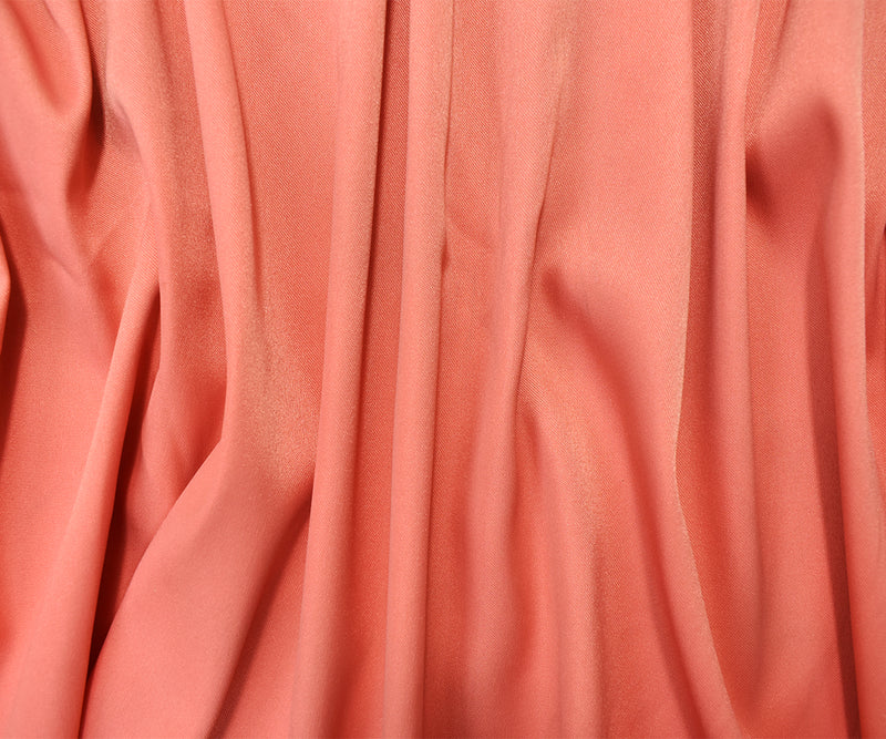 Coral Pink Poly Stretch Spandex Lamour Solid Satin Woven Fabric