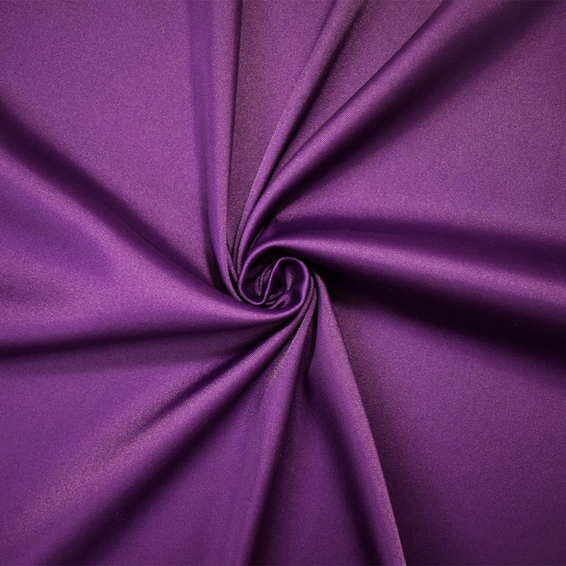 Dark Purple Poly Stretch Spandex Lamour Solid Satin Woven Fabric