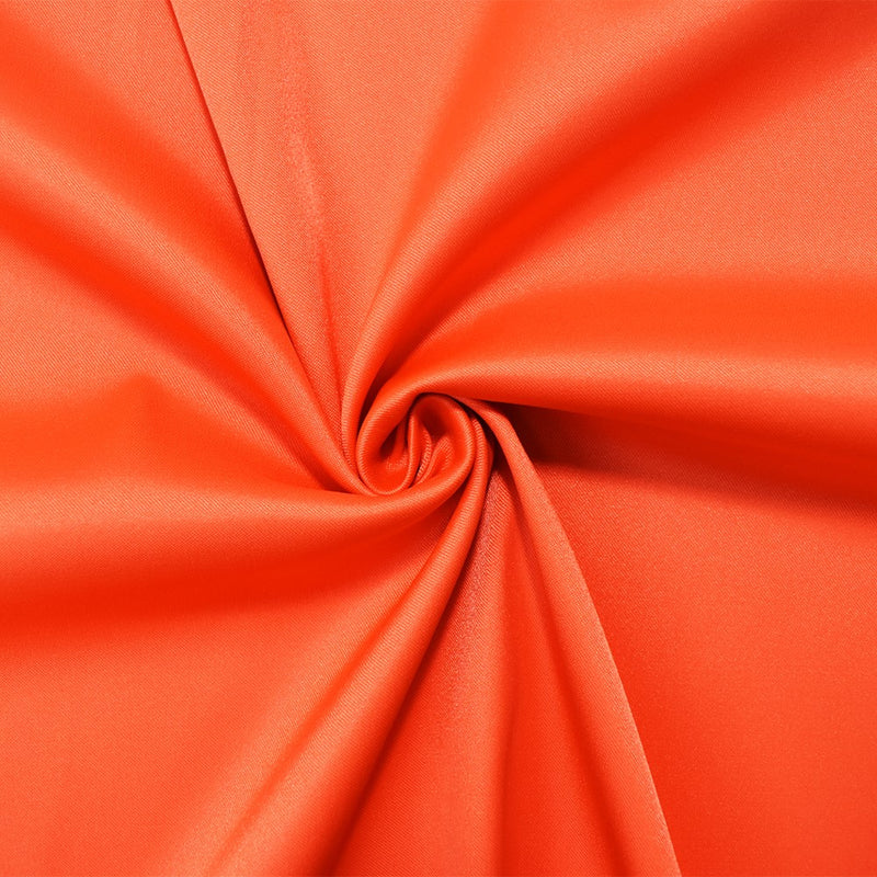 Orange Poly Stretch Spandex Lamour Solid Satin Woven Fabric