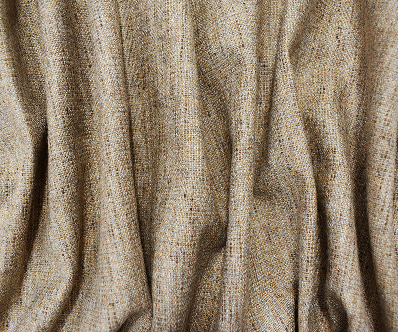 Beige-Gray Wool Poly Texture Woven Jacketing Fabric