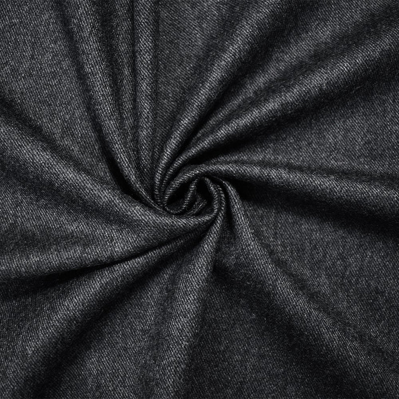 Black-Gray Wool Texture Twill Woven Jacketing Fabric