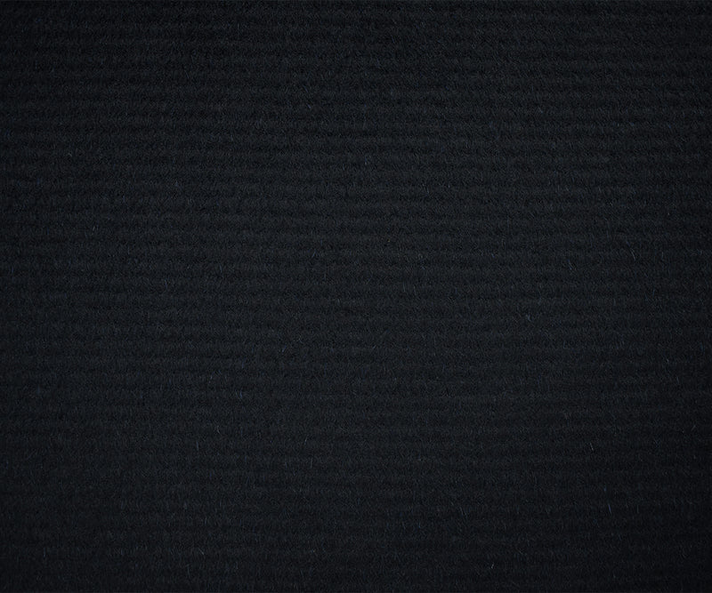 Deep Blue-Black Wool Poly Stripe Brushed Woven Jacketing Fabric