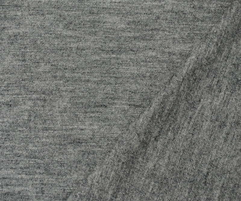 Gray Wool Poly Spandex Stretch Heather Double Knit Fabric