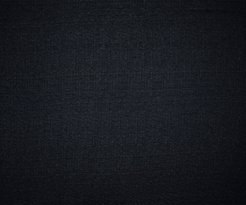 Deep Navy-Black Wool Blend Abstract Plaid Jacquard Woven Jacketing Fabric
