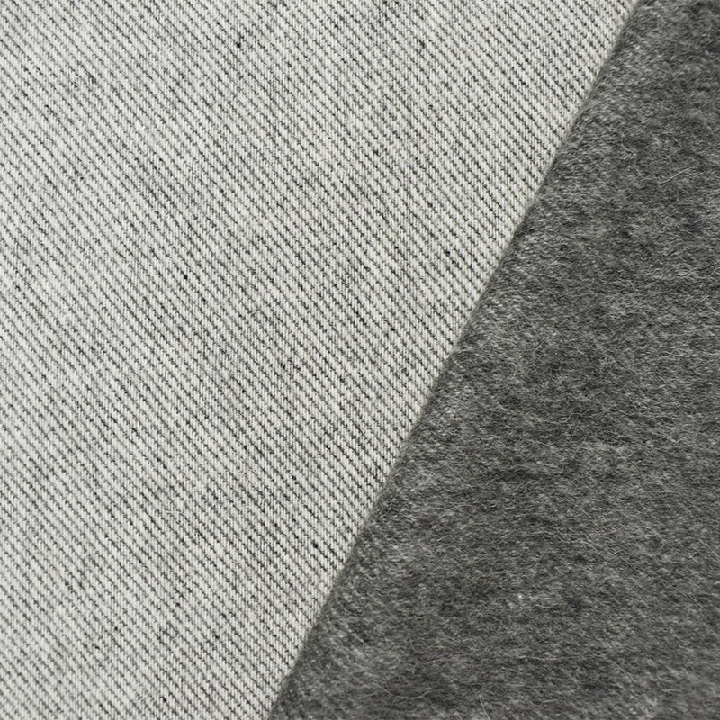 6 YD PC - Gray Poly Wool Heather Brushed Back Twill Woven Jacketing Fabric