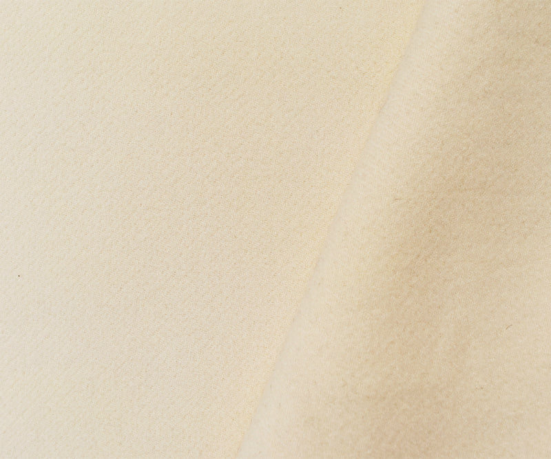 3 YD PC - Light Beige Wool-Poly Solid Brushed Double Woven Jacketing Fabric