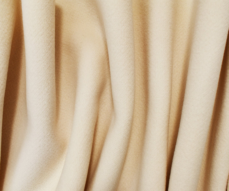 3 YD PC - Light Beige Wool-Poly Solid Brushed Double Woven Jacketing Fabric