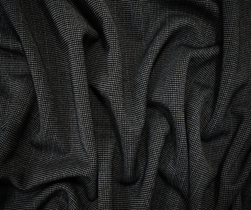 Gray-Black Poly Wool Spandex Stretch Stripe Double Sided Double Knit Fabric