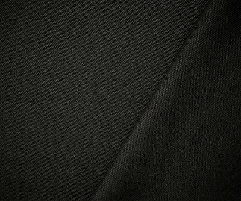7 YD PC-Black Wool Poly Solid Twill Woven Suiting Fabric