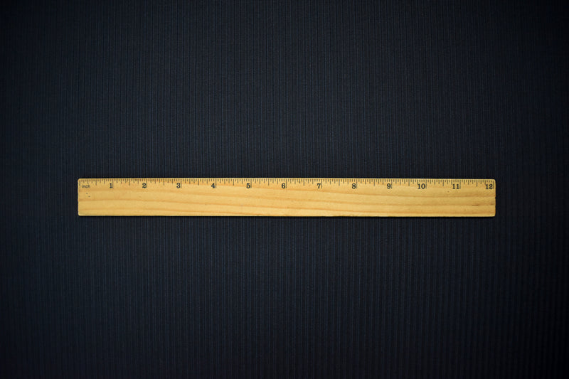 6 YD PC-Black Wool Poly Stripe Twill Woven Suiting Fabric