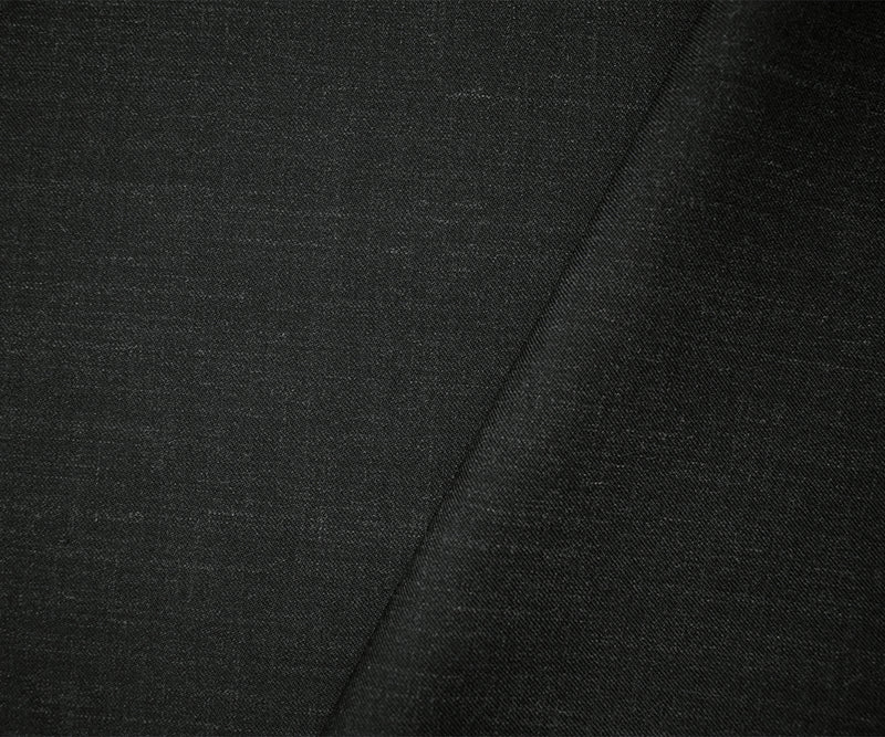 5 YD PC-Black-Gray Wool Poly Texture Twill Woven Suiting Fabric