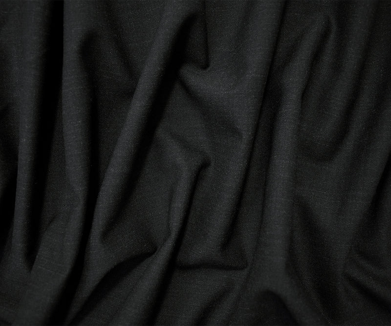 5 YD PC-Black-Gray Wool Poly Texture Twill Woven Suiting Fabric
