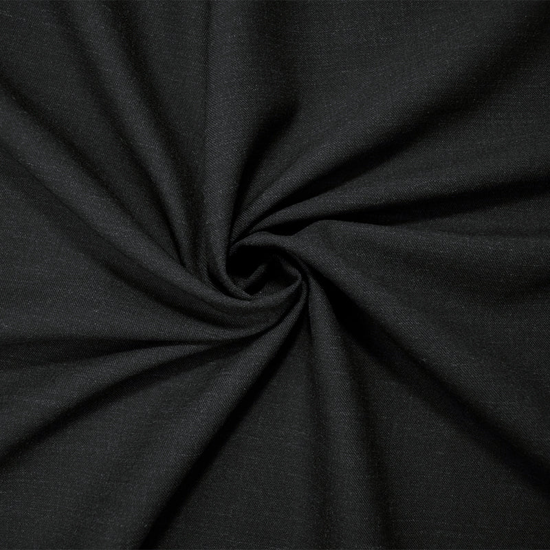 5 YD PC-Black-Gray Wool Poly Texture Twill Woven Suiting Fabric