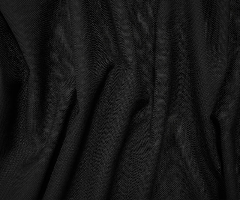 Black Wool Poly Mini Diamond Dobby Woven Shirting Fabric