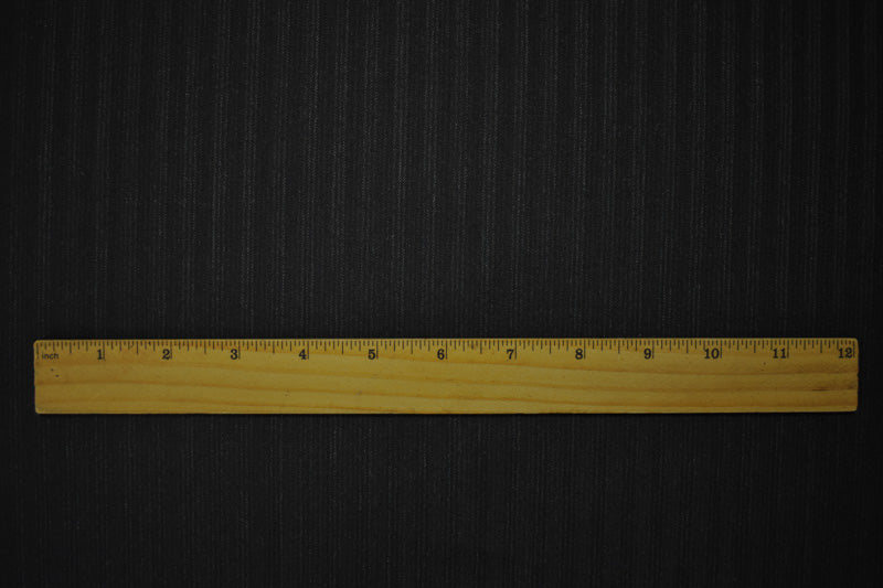 Black Wool Rayon Stripe Twill Woven Suiting Fabric