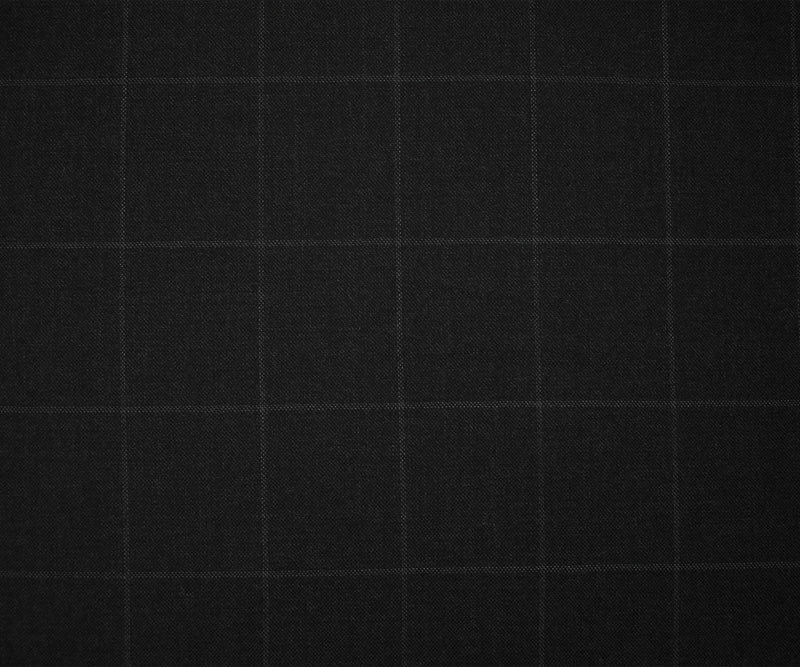 Black-Gray Wool Check Twill Woven Suiting Fabric