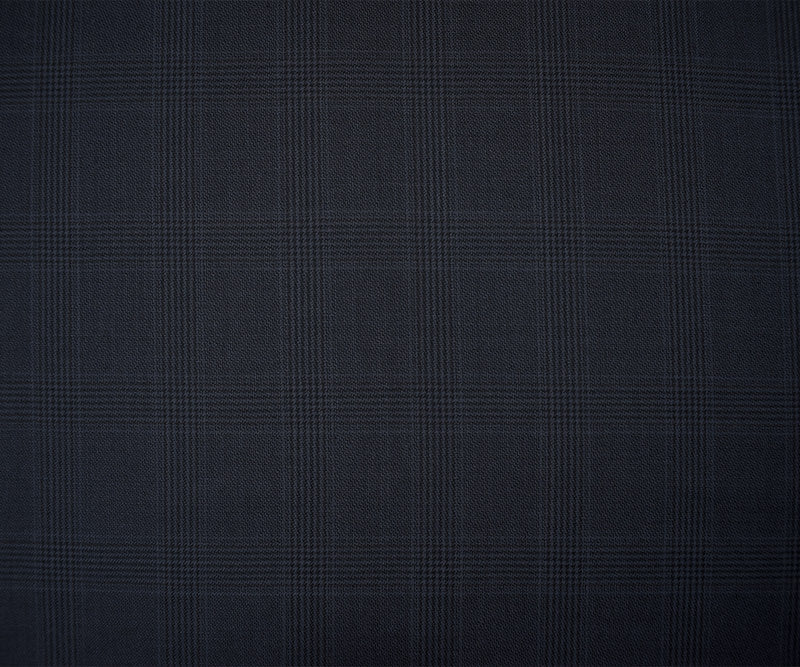 Blue-Black-Brown Wool Rayon Check Plaid Woven Suiting Fabric