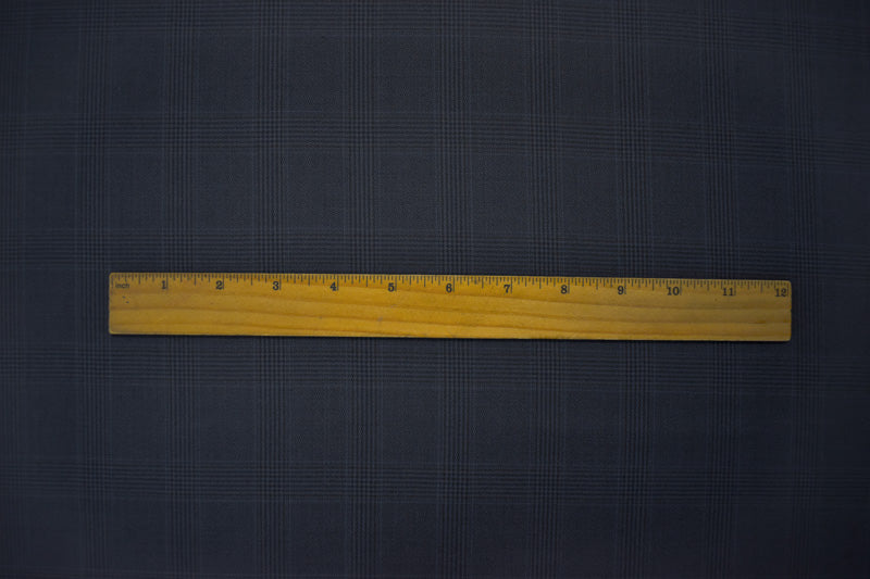 Blue-Black-Brown Wool Rayon Check Plaid Woven Suiting Fabric