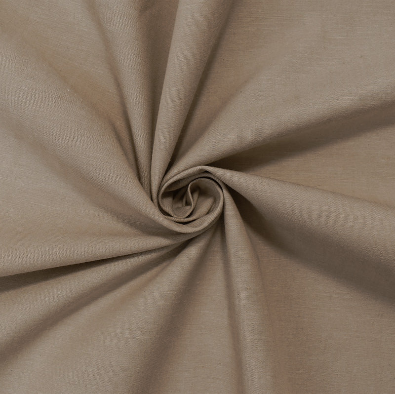 Beige 4 oz. Cotton-Linen Solid Cross Hatch Woven Fabric