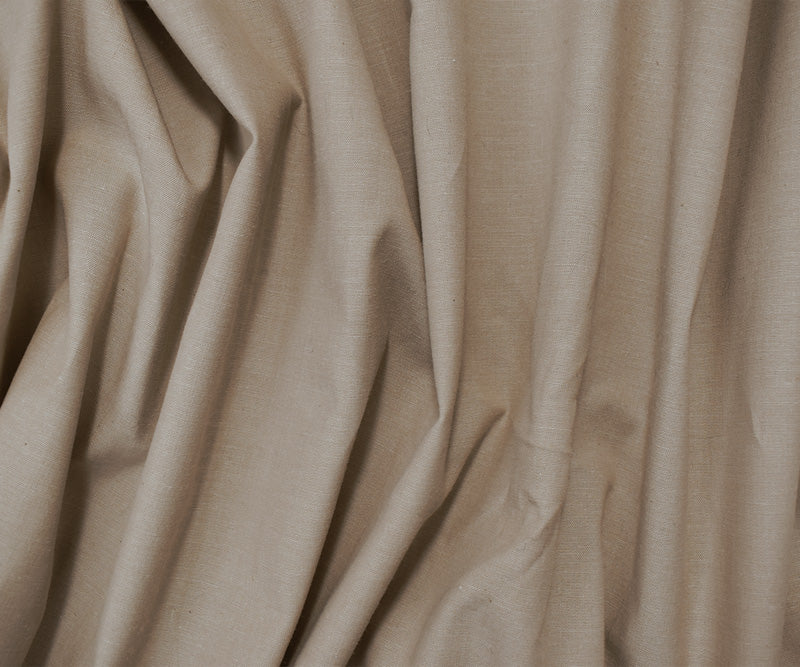 Beige 4 oz. Cotton-Linen Solid Cross Hatch Woven Fabric