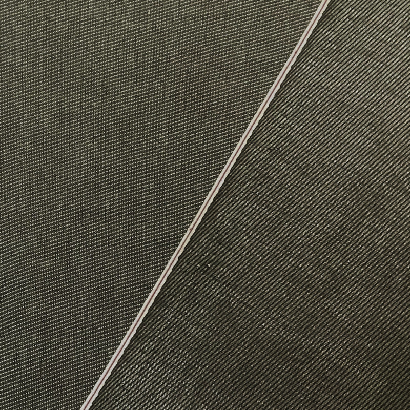 Green-Gray 4 oz. Cotton Blend Japanese Selvedge Denim Woven Fabric