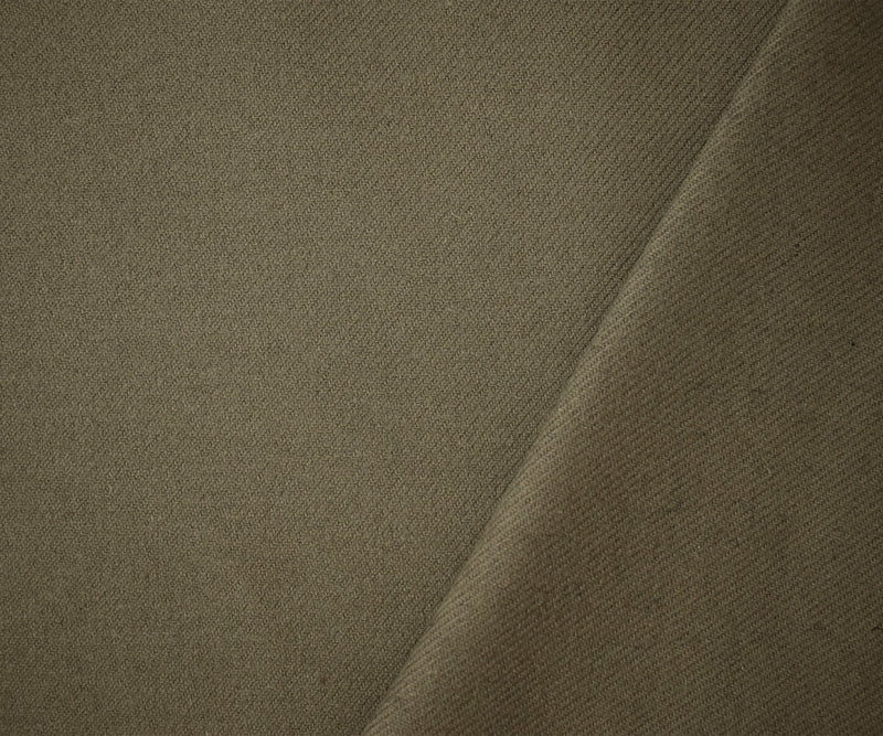 Taupe Brown Wool Blend Solid Twill Woven Jacketing Fabric