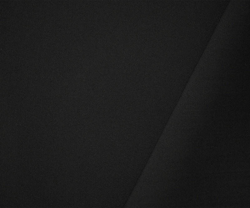 Black Tropical Wool Poly Solid Woven Shirting Fabric