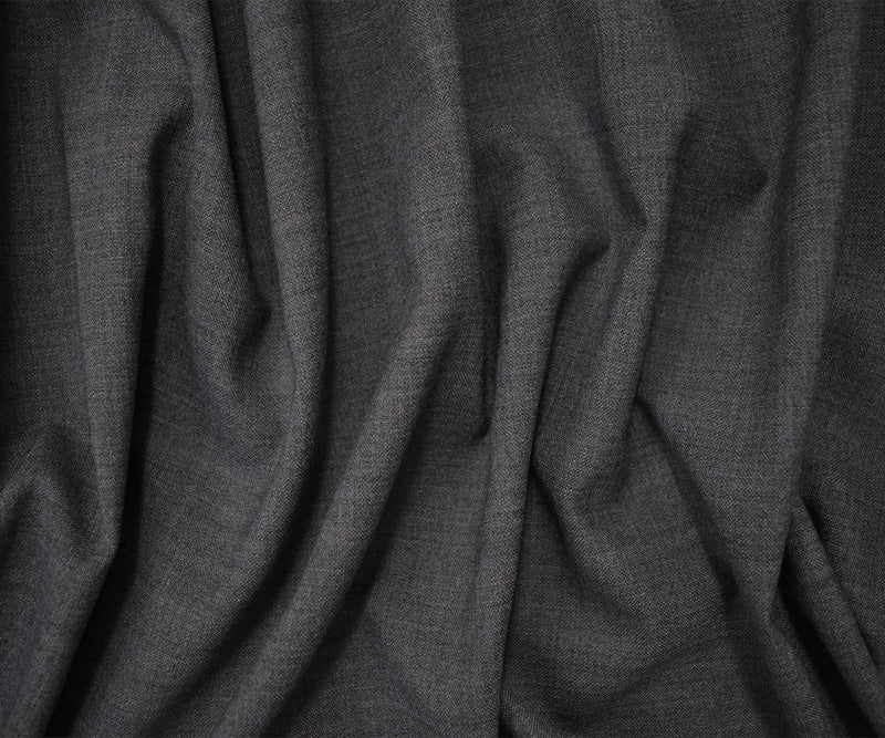 Heather Gray Poly Wool Woven Shirting Fabric
